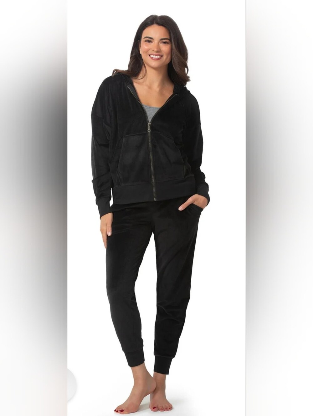 NWT Felina Luxe Velour Zip Hoodie and Jogger Set Suze Medium